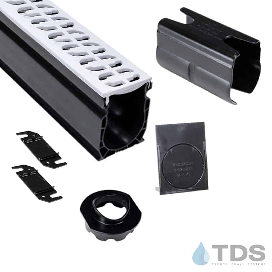 NDS Slim Channel Kit with NDS 9261 Chain Grate - White