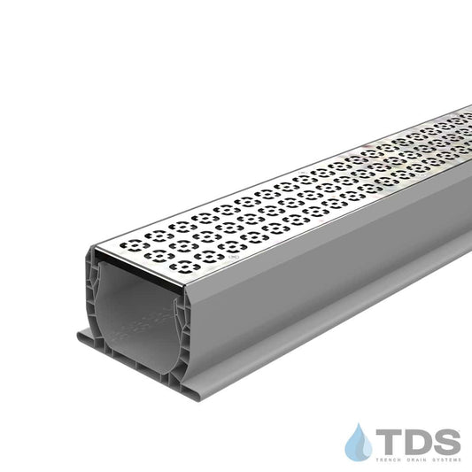 NDS Spee-D® Channel w/ BA-DECO-0448 Galvanized Steel 4"x48" Deco Grate
