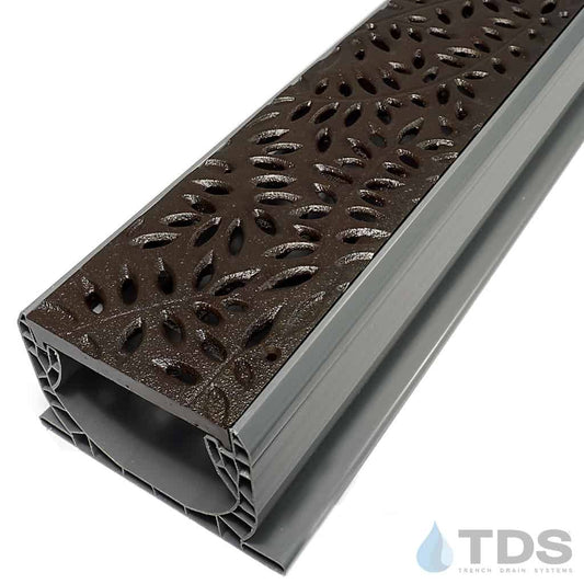 NDS Spee-D® Channel w/ 252CI-BF Botanical Cast Iron 4"x24" BoOF Grate