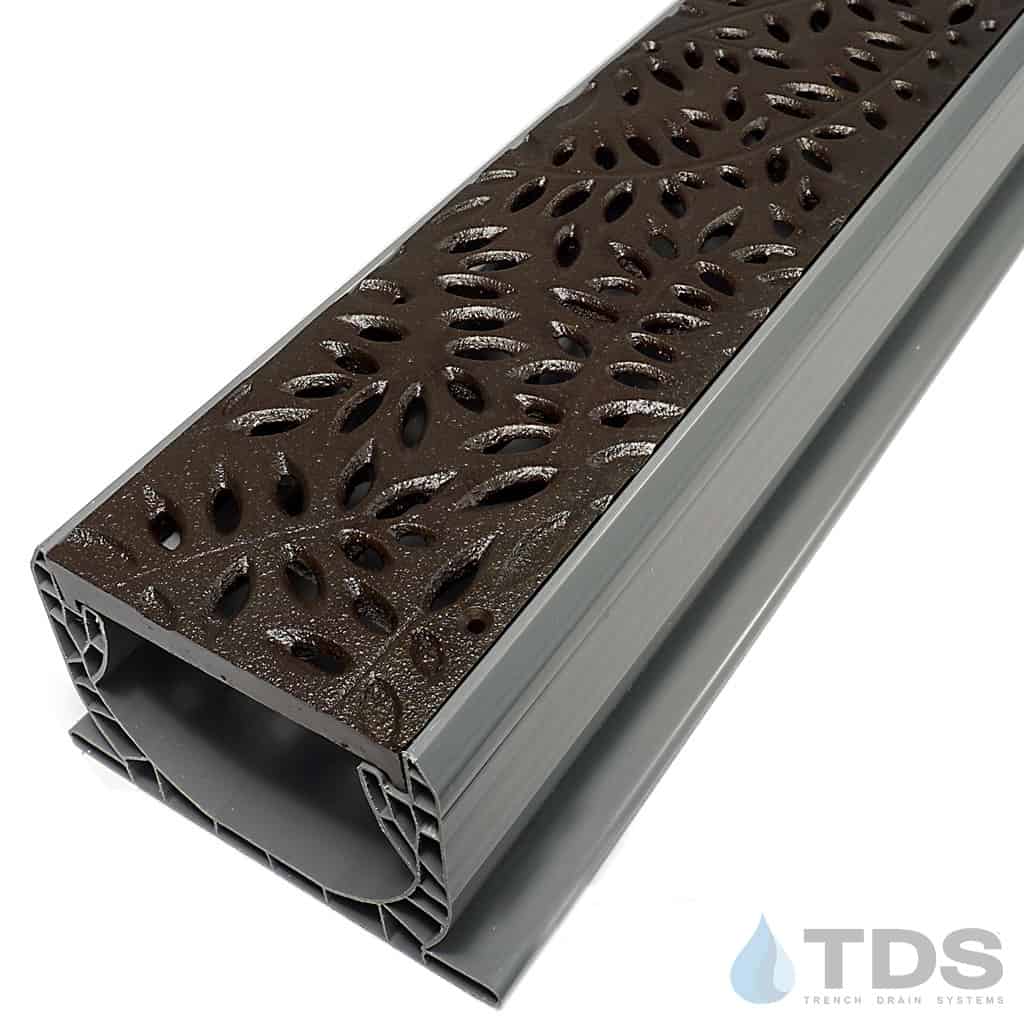 NDS Spee-D® Channel w/ 252CI-BF Botanical Cast Iron 4"x24" BoOF Grate