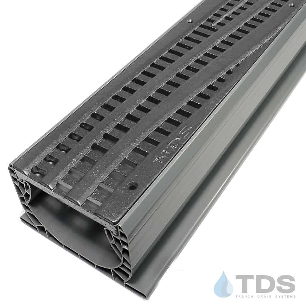 NDS Spee-D® Channel w/ 253CI Wave Cast Iron 4"x24" RAW Grate