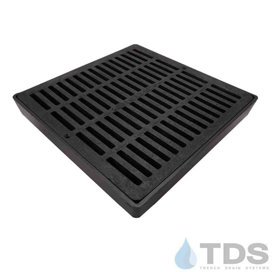 NDS 12" Low Profile Catch Basin Kit with NDS Slotted Grate | Black
