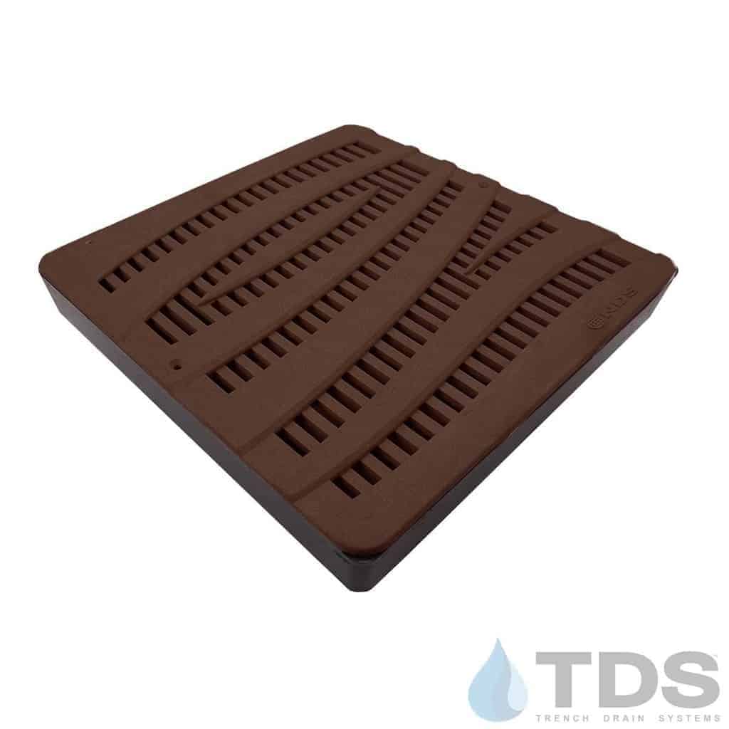 NDS 12" Low Profile Catch Basin Kit with NDS Wave Grate | Baked on Oil Finish