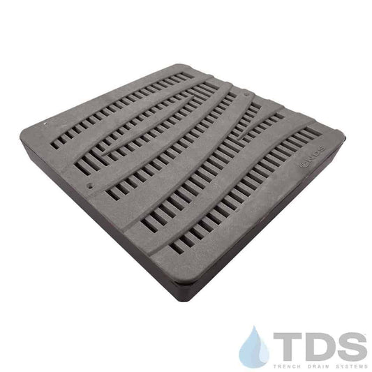 NDS 12" Low Profile Catch Basin Kit with NDS Wave Grate | Natural