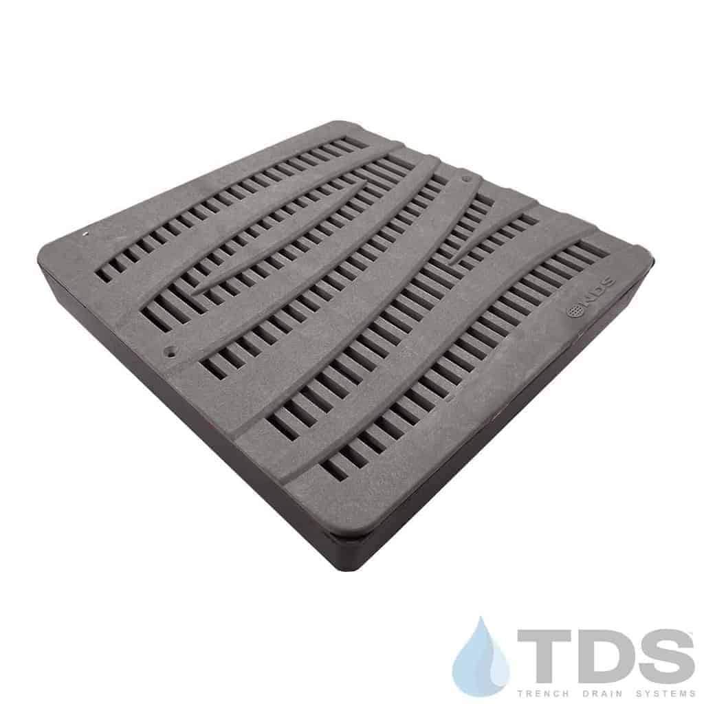 NDS 12" Low Profile Catch Basin Kit with NDS Wave Grate | Natural