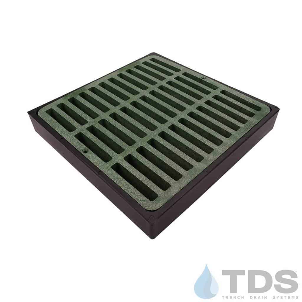NDS 9" Low Profile Catch Basin Kit with NDS Slotted Grate | Green