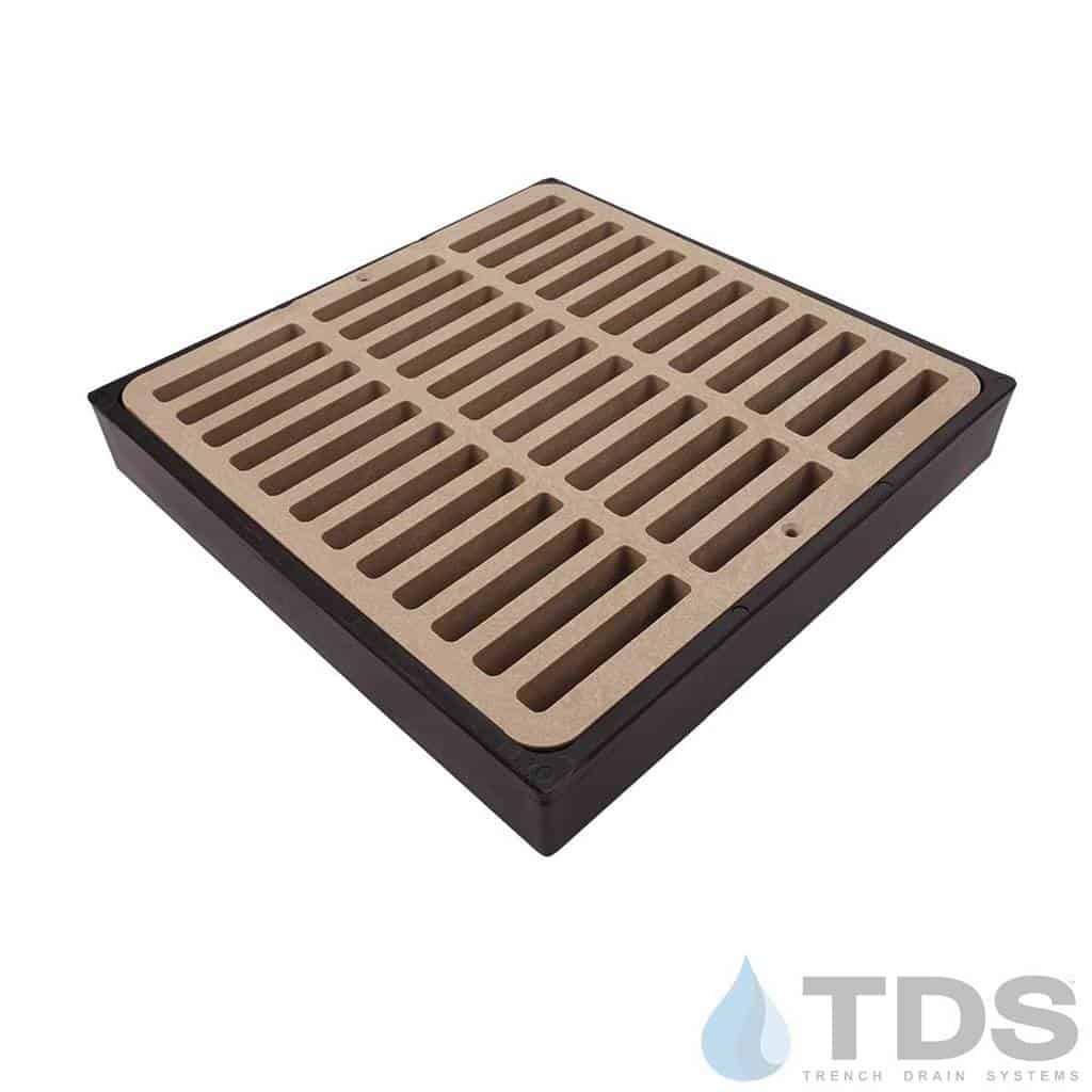NDS 12" Low Profile Catch Basin Kit with NDS Slotted Grate | Sand
