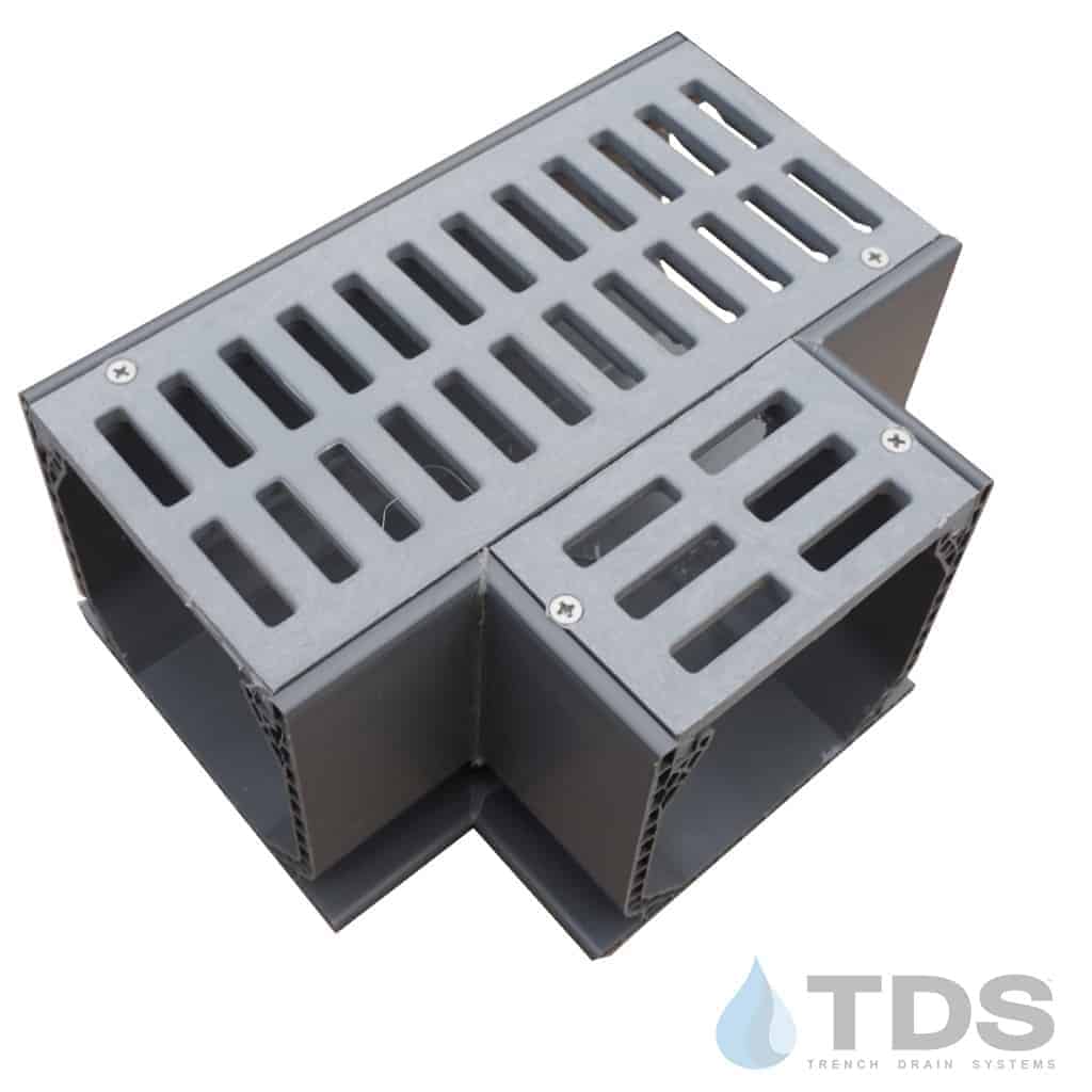 NDS 5370 Mini Channel TEE with Gray Channel and Slotted Grate
