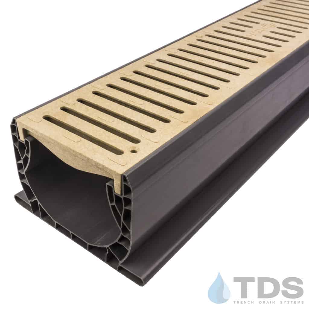 NDS Spee-D® Channel w/ 244 Slotted HDPE 4"x24" Sand Grate