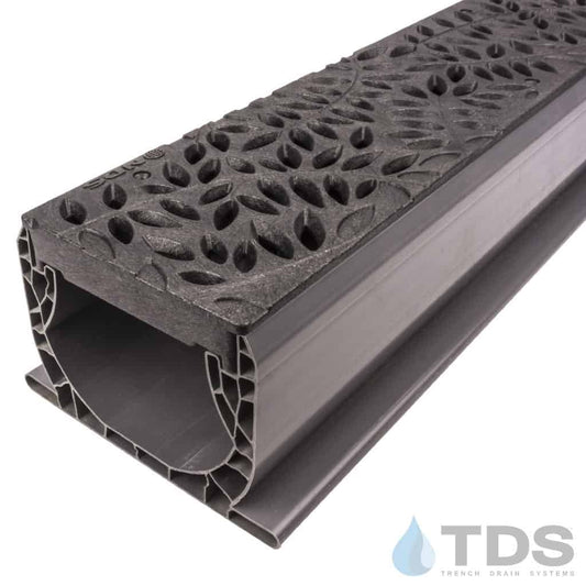 NDS Spee-D® Channel w/ 252 Botanical HDPE 4"x24" Black Grate