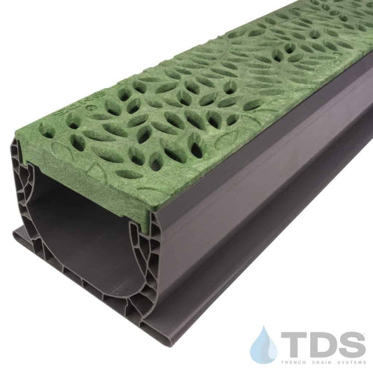 NDS Spee-D® Channel w/ 252GR Botanical HDPE 4"x24" Green Grate