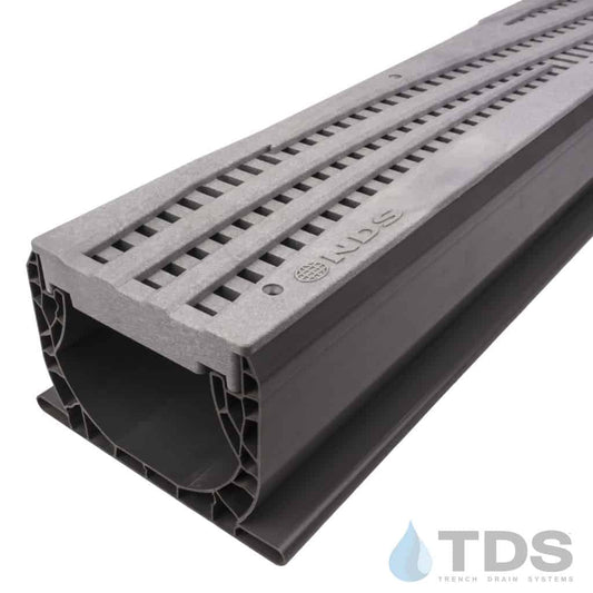NDS Spee-D® Channel w/ 253GY Wave HDPE 4"x24" Gray Grate