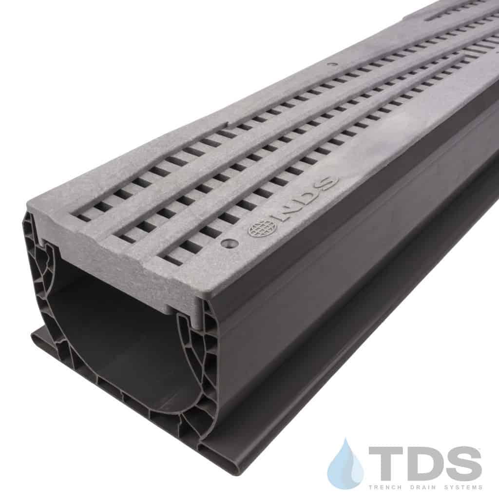 NDS Spee-D® Channel w/ 253GY Wave HDPE 4"x24" Gray Grate