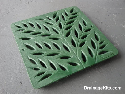 NDS 1218GN Class B ADA Compliant Botanical HDPE 12" x 12" Grate - GREEN