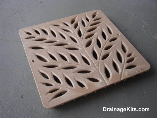 NDS 1218S Class B ADA Compliant Botanical HDPE 12" x 12" Grate - SAND