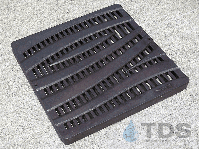 NDS 1224CI-BF Class B ADA Compliant Wave Cast Iron 12" x 12" Grate - BoOF