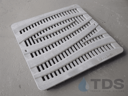 NDS 1224GY Class B ADA Compliant Wave HDPE 12" x 12" Grate - GRAY