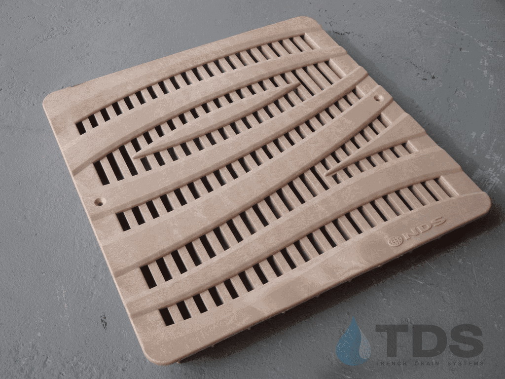 NDS 1224S Class B ADA Compliant Wave HDPE 12" x 12" Grate - SAND