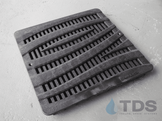 NDS 1224 Class B ADA Compliant Wave HDPE 12" x 12" Grate -BLACK