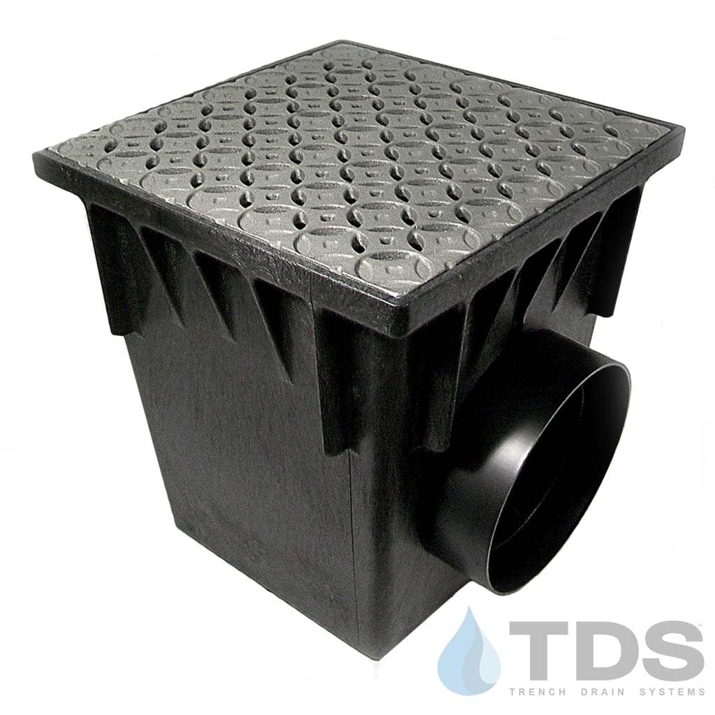 NDS 18" Catch Basin Kit with Iron Age Interlaken Grate | Natural