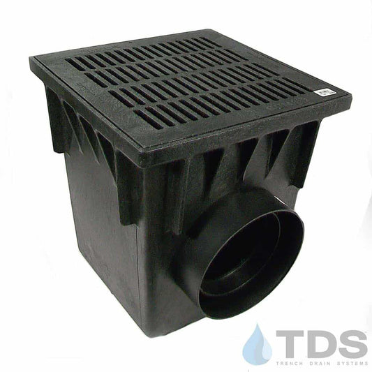 NDS 18" Catch Basin Kit with NDS Slotted Grate | Black