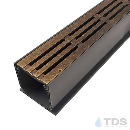 NDS 3" Gray Mini Channel Kit with TDS Bronze Age Bars Grate - Natural