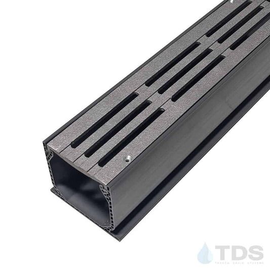 NDS 3" Gray Mini Channel Kit with TDS Bronze Age Bars Grate -Aluminum