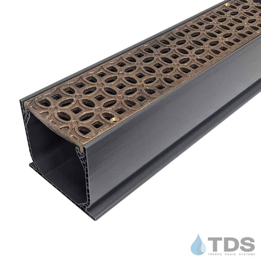 NDS 3" Gray Mini Channel Kit with TDS Bronze Age Luna Grate - Natural