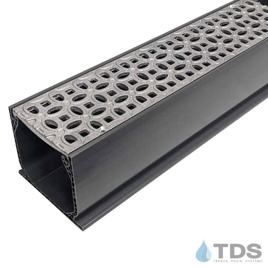 NDS 3" Gray Mini Channel Kit with TDS Bronze Age Luna Grate - Aluminum