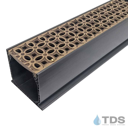NDS 3" Gray Mini Channel Kit with TDS Bronze Age Luna Grate - Brushed