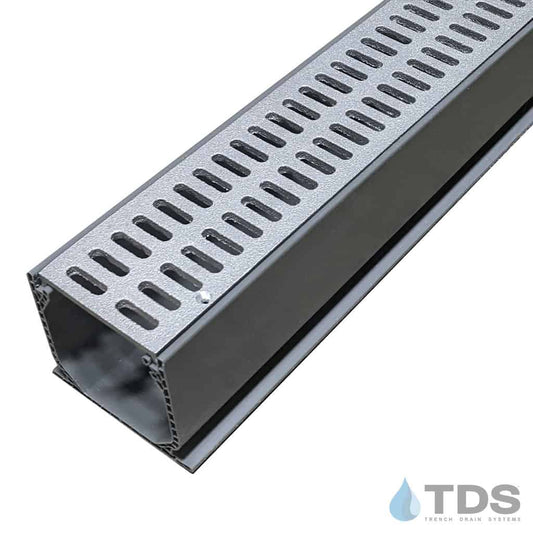 NDS 3" Gray Mini Channel Kit with TDS Bronze Age Slotted Grate - Aluminum