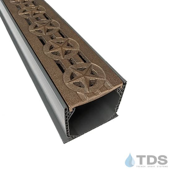 NDS 3" Gray Mini Channel Kit with TDS Bronze Age Star Grate - Natural