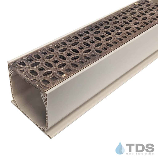 NDS 3" Sand Mini Channel Kit with TDS Bronze Age Luna Grate - Natural