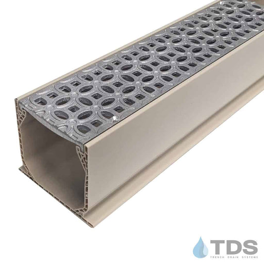 NDS 3" Sand Mini Channel Kit with TDS Bronze Age Luna Grate - Aluminum