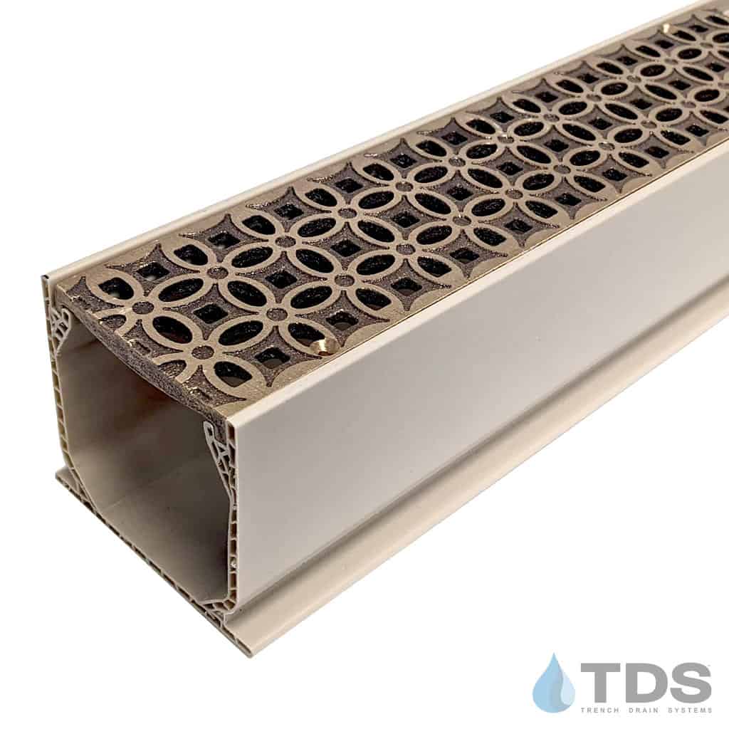 NDS 3" Sand Mini Channel Kit with TDS Bronze Age Luna Grate - Brushed