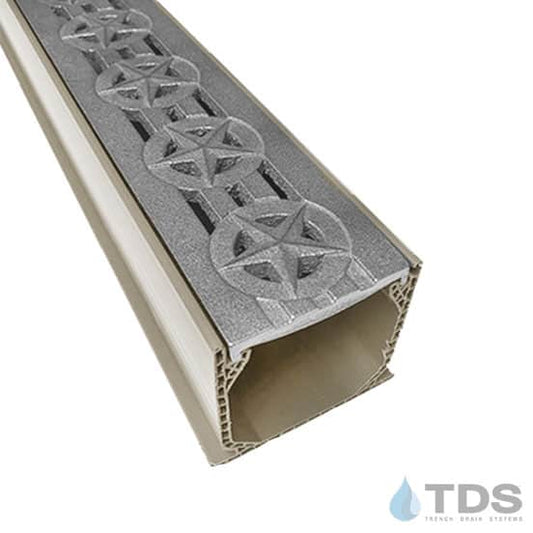 NDS 3" Sand Mini Channel Kit with TDS Bronze Age Stars Grate - Aluminum