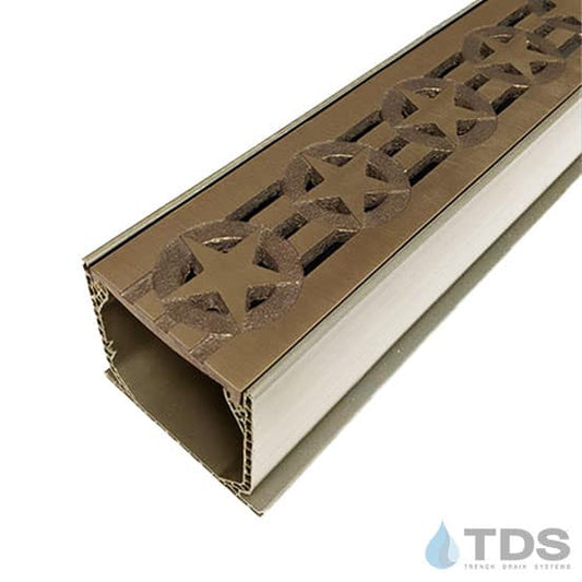 NDS 3" Sand Mini Channel Kit with TDS Bronze Age Star Grate - Brushed