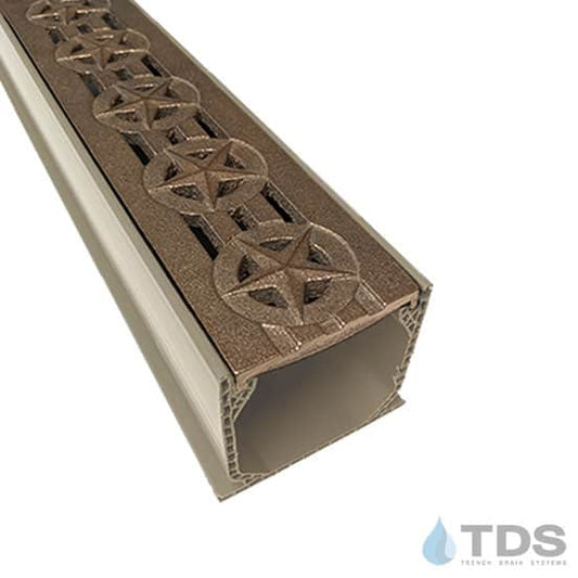 NDS 3" Sand Mini Channel Kit with TDS Bronze Age Star Grate - Natural