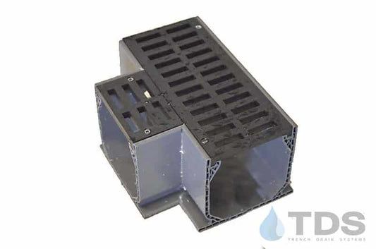 NDS 5372 Mini Channel TEE with Gray Channel and Black Slotted Grate