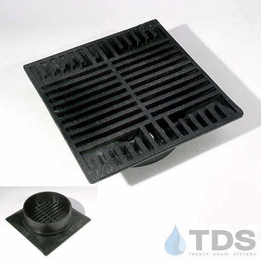 NDS 881 Class A ADA Compliant Slotted HDPE 8" x 8" Grate - BLACK