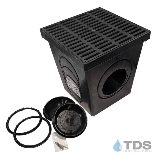 PDB-12KIT Polylok Residential Catch Basin Kit with Plastic Black Grate 12″ x 12"