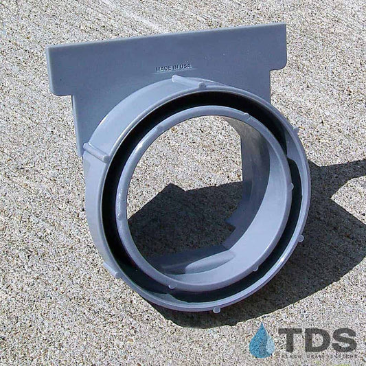 POLYLOK 90860-OEG End Outlet for 90860 Driveway Drain - Gray