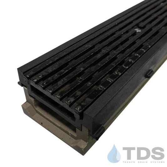 POLYCAST 500 Series Kit with DG0675HD ADA Transverse Slotted Ductile Iron Grate and HDPE Frame