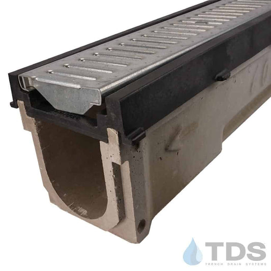 POLYCAST 700 Series Kit with DG0640R Reinforced Slotted Galvanized Grate and HDPE Frame
