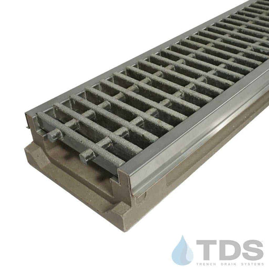 POLYCAST 500 Series Kit with DG0644 Vinyl-Ester Bar 5/8" Spacing Grate and Stainless Edging