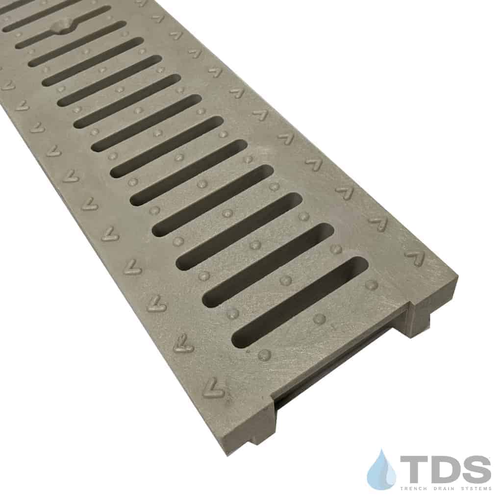 POLYCAST DG0670G Class A Slotted DuraGuard HDPE 6"x24"(Nominal Dimensions) Grate - Gray