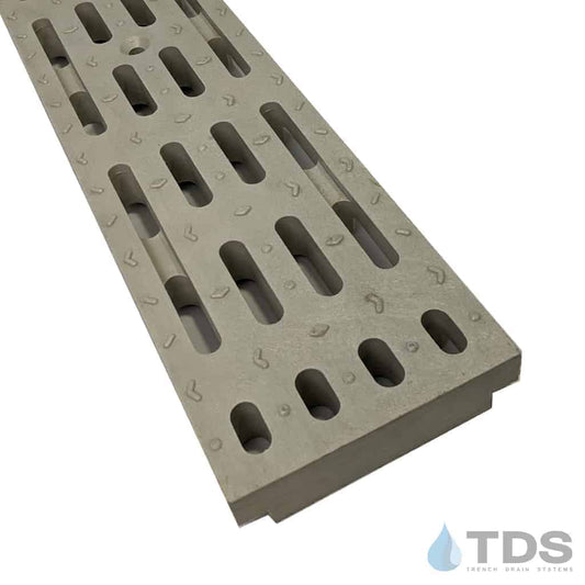 POLYCAST DG0675G Class A Transverse Slotted HDPE 6"x24" (Nominal Dimensions) Grate - Gray
