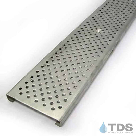 POLYCAST DG0657 ADA Compliant Perforated Stainless Steel 6" x 48" (Nominal Dimensions) Grate Class A