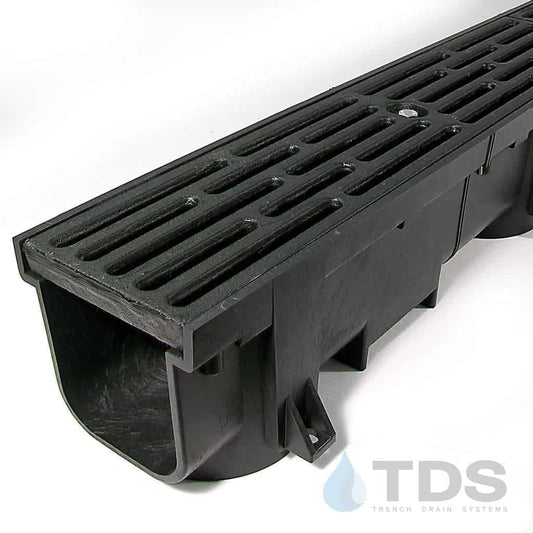 POLYLOK 90860-CI Drainage Kit w/Ductile Iron Grate - Black