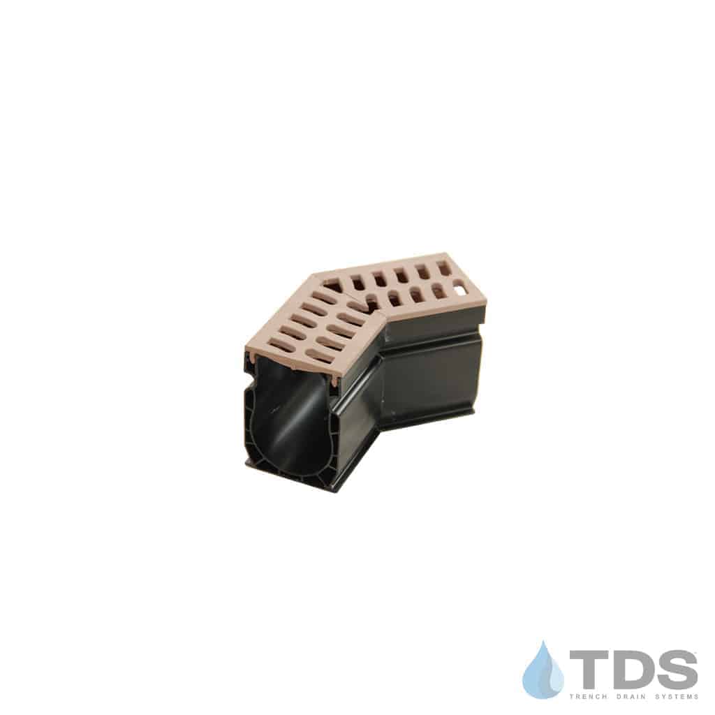 NDS 9302 Slim Channel 45 Degree Elbow with Slotted Grate - SAND